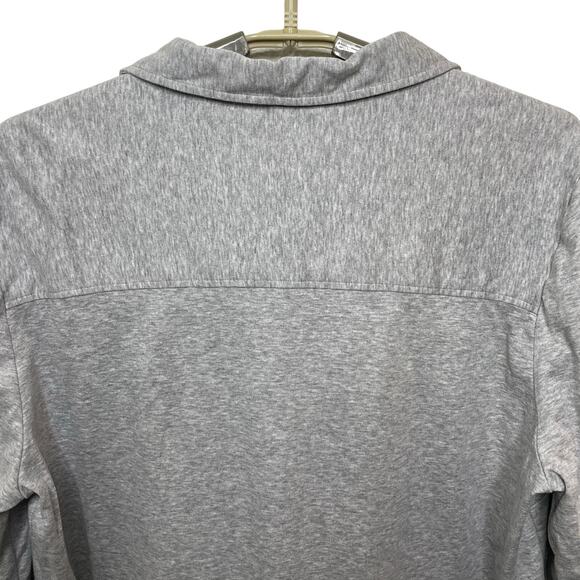 Eterna Fitted Womens Gray Heathered Grey Button Down Shirt Top V-Neck Size 16 US - Picture 7 of 11